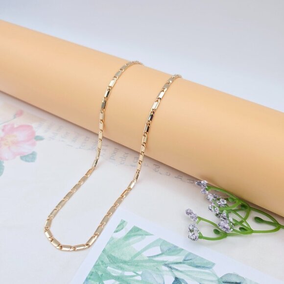 Rose Gold Plated Link Chain Necklace in Elegant Glossy Finish - 45cm, XPNL0043 - Picture 2 of 12